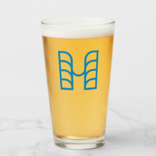Copo De Pint M Geométrico Abstrato Azul