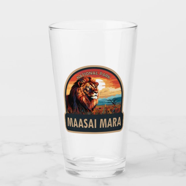 Copo De Pint Maasai Mara National Reserve Lion Viagem Art (Frente)