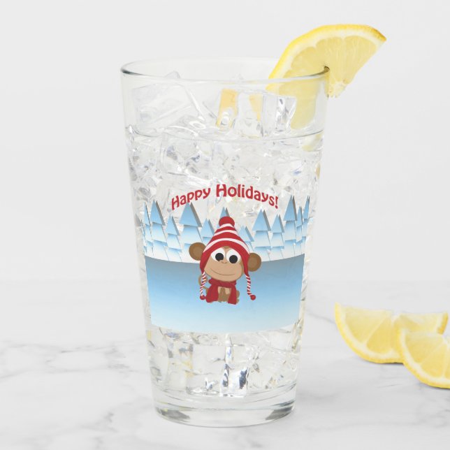 Copo De Pint Macaco de Férias Felizes (Gelo traseiro)