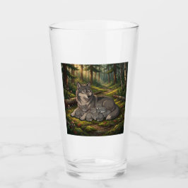 Copo De Pint Mãe Loba E Filhotes 