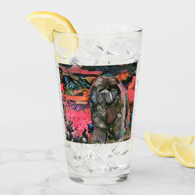 Copo De Pint MAGGIE, a design de vidro de 16 oz, frente e trás (Gelo frontal)