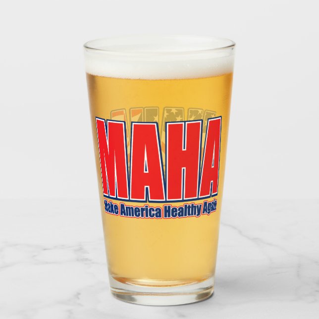 Copo De Pint MAHA, torne a América saudável novamente (Frente (Preenchido))
