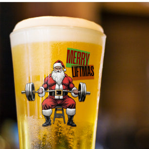 Copo De Pint Malhação Engraçada Natal Liftmas Barbell Papais no