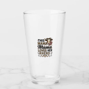 Copo De Pint Mama Ama Seu Rebanho Camisa Vintage Vaca Mãe Desig