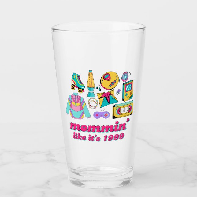 Copo De Pint Mamãe, é 1999 - Engraçado Mãozinho da Mãe do Y2K (Frente)