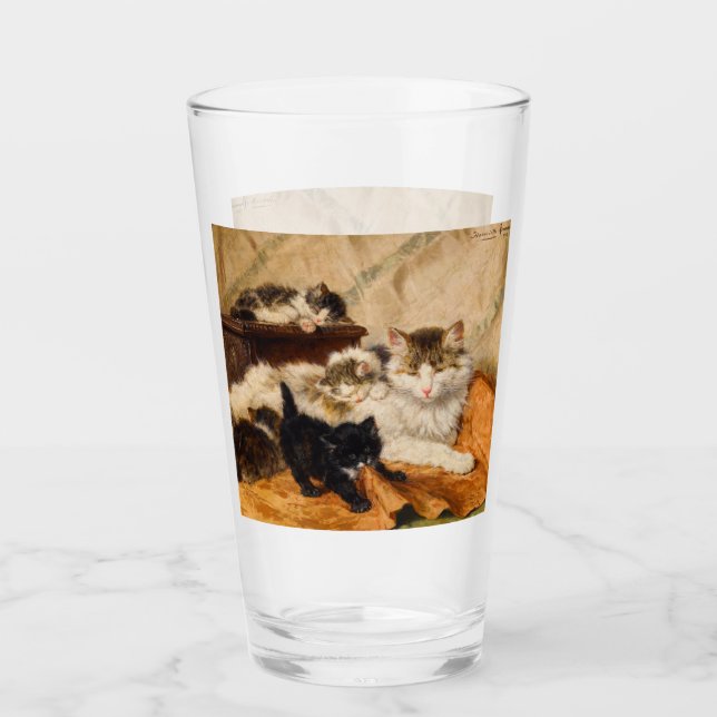 Copo De Pint Mamãe e Seus Gatinhos (Frente)