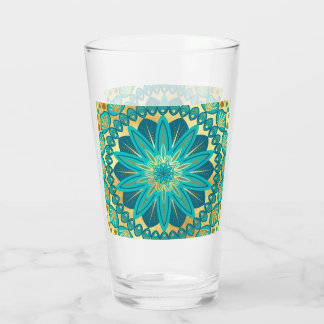 Copo De Pint Mandalas Flor de Ouro Azul