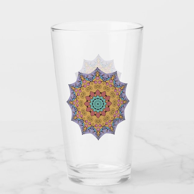 Copo De Pint Manipular a pintura Mandala Relógio Face 1 (Frente)