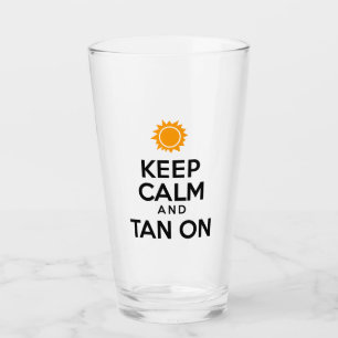 Copo De Pint Mantenha a calma e o Tan no ícone de Sun