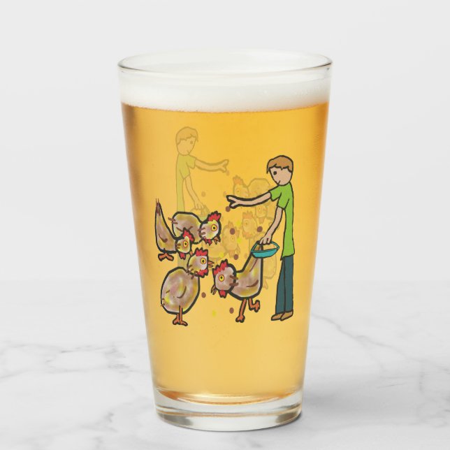 Copo De Pint Manutenção de frango (Frente (Preenchido))