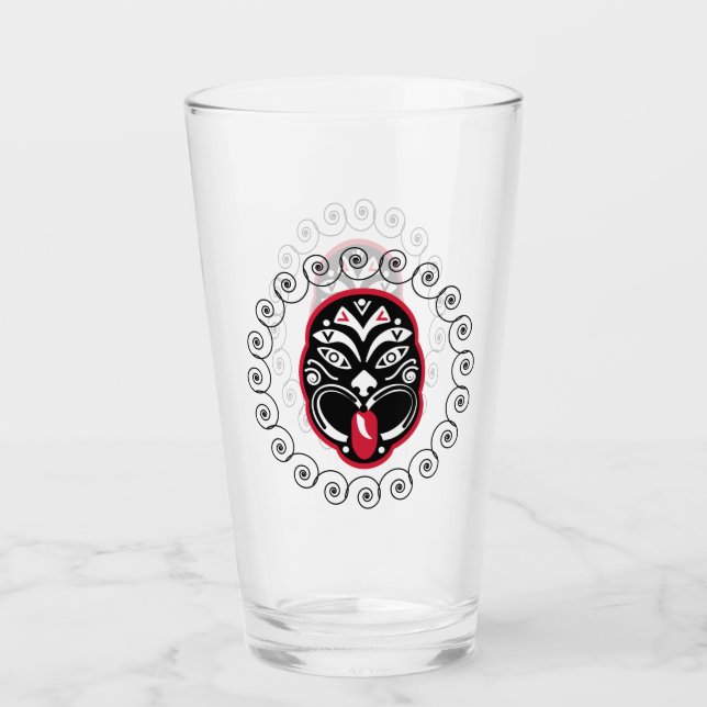 Copo De Pint Maori Haka | Nova Zelândia | Arte Nativa | Decor (Frente)