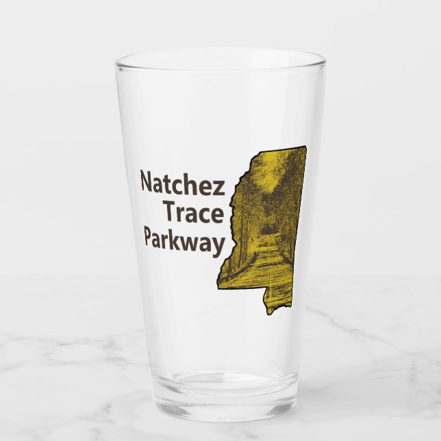 Copo De Pint Mapa de Natchez Trace Parkway Mississippi (Frente)