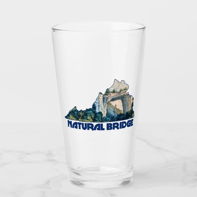 Copo De Pint Mapa do Estado da Ponte Natural Virgínia (Frente)
