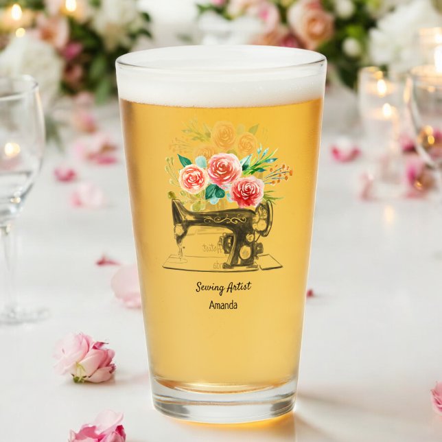 Copo De Pint Máquinas De Costurar Vidro De Vidro De Dressmaker (Criador carregado)