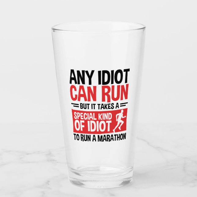 Copo De Pint Marathon Runner Any Idiot Can Run (Frente)