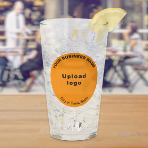 Copo De Pint Marca de Negócios em Forma Redonda Cor Laranja no 