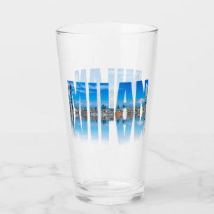 Copo De Pint Marca Milão, composta por linha do horizonte de Mi