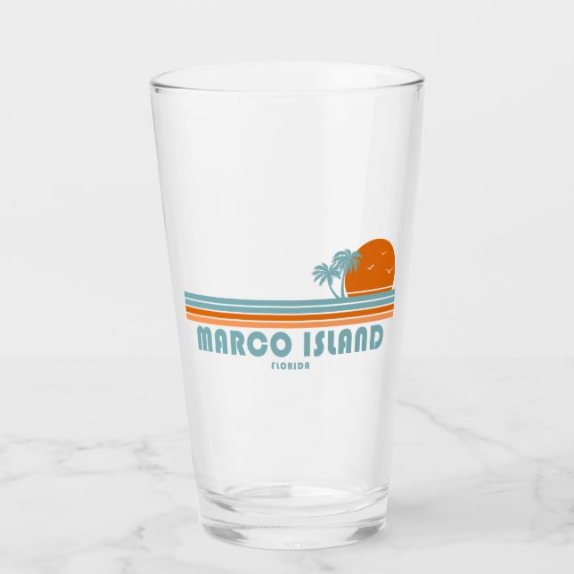 Copo De Pint Marco Island Florida Sun Palm Trees (Frente)