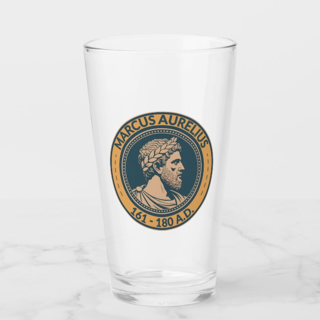 Copo De Pint Marcus Aurelius Roman Emperor Illustration Badge (Frente)