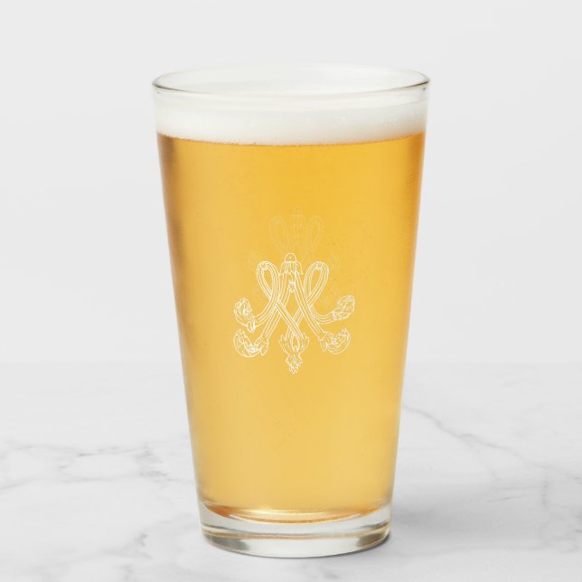 Copo De Pint Marie Antoinette Monogramm Royal Monogram initial (Frente (Preenchido))