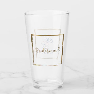 Copo De Pint Marinho de Aquarela e Bridesmaid de Blush