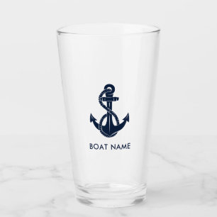 Copo De Pint Marinho do nome do barco náutico Ancoragem azul pe