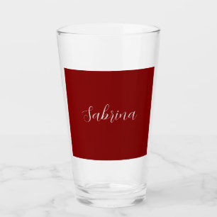 Copo De Pint Maroon Dark Red Calliografia Profissional Adicione