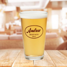 Copo De Pint Maroon Stylized Name Best Man