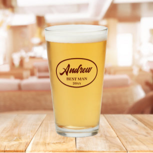 Copo De Pint Maroon Stylized Name Best Man