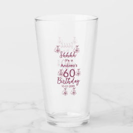 Copo De Pint Marron white mauve shhhh 60.º aniversário nome flo