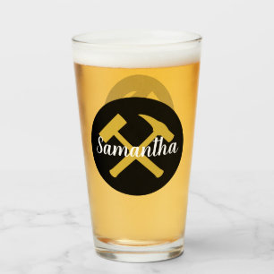 Copo De Pint Martelo da rocha do geólogo e nome personalizado