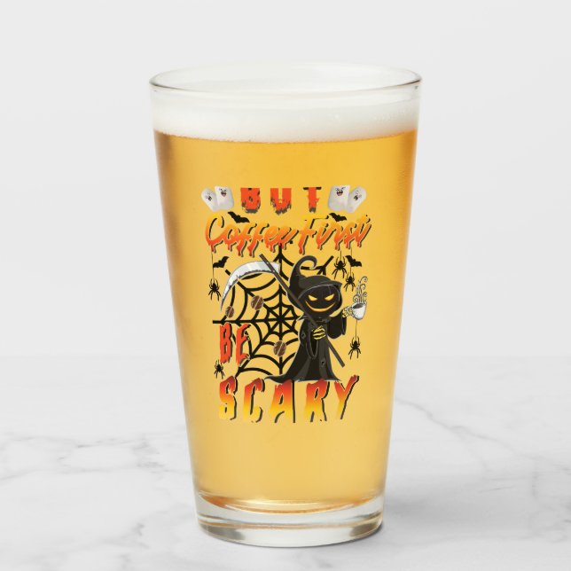 Copo De Pint Mas O Café Primeiro É Assustador (Frente (Preenchido))