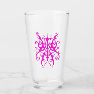 Copo De Pint Máscara Tribal Rosa Elegante Design Abstrato