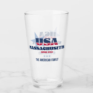 Copo De Pint Massachusetts Patriotic Pride Personalizado