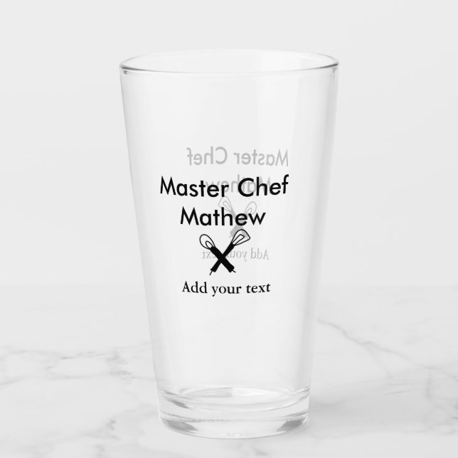 Copo De Pint Master chef cozinha padaria cozinheira adiciona te (Frente)