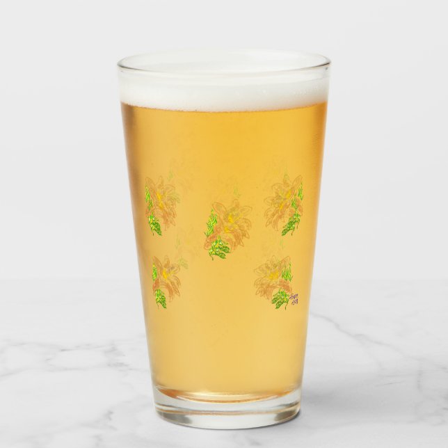 Copo De Pint Material de vidro: Tulipas (Frente (Preenchido))