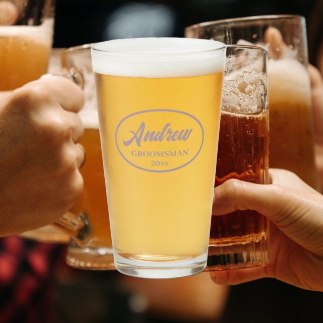 Copo De Pint Mauve Stylized Wedding Padrinho de casamento (In Situ)