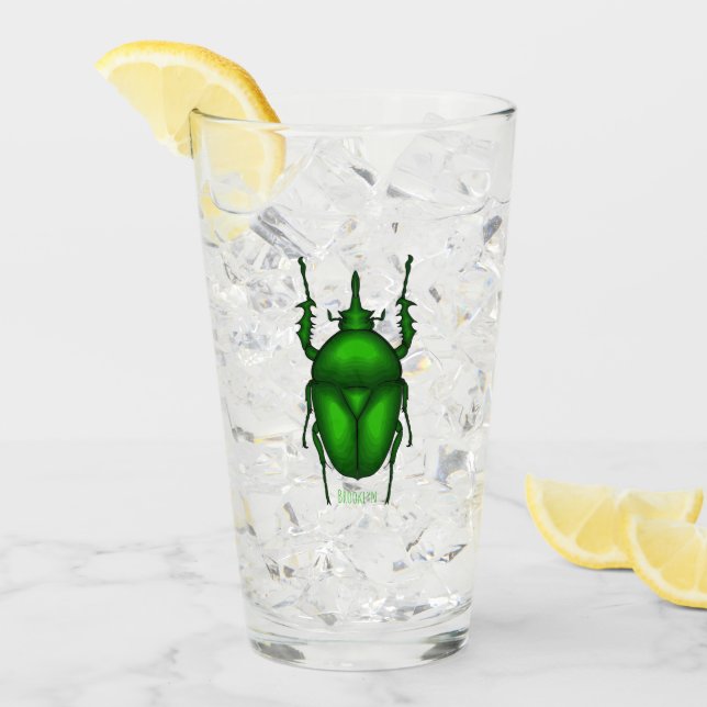 Copo De Pint Mecynorhina torquata bug cartoon illustration  (Gelo frontal)
