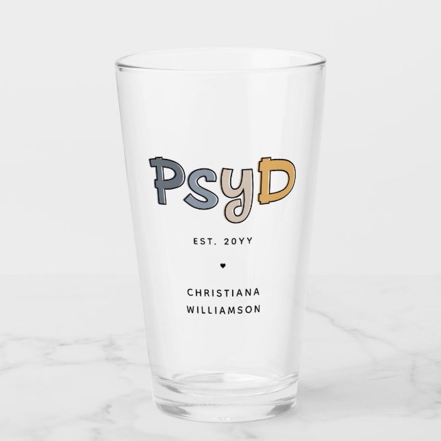 Copo De Pint Médico PsyD Personalizado de Psicologia Psicóloga (Frente)
