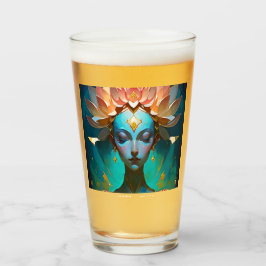 COPO DE PINT  MEDITAÇÃO LOTUS DEUSA ESPIRITUAL  ARTE VIDRO
