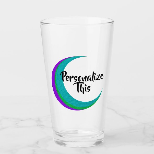 Copo De Pint Meio-Lua Colorida Personalizável (Frente)