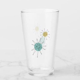 Copo De Pint Meio século Azul Aqua Amarelo Franciscan Starburs