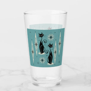 Copo De Pint Meio século Meow Retro Atomic Cats em Azul