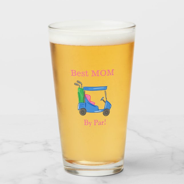Copo De Pint Melhor Mãe De Par Preppy Golf (Frente (Preenchido))