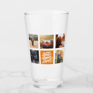 Copo De Pint Melhor Mãe Já Personalizada Colagem de Fotos Laran