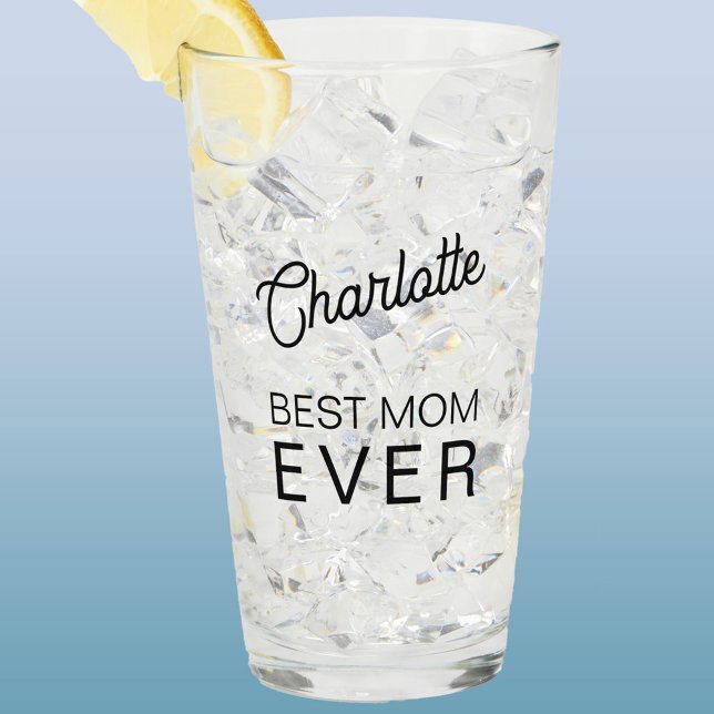 Copo De Pint Melhor Mãe Nunca Personalizada (Personalized Best Mom Ever glass)