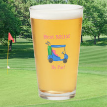 Melhor Mãe pela Par Preppy Azul Carrinho de Golfe