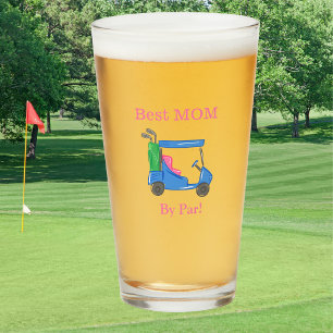 Copo De Pint Melhor Mãe pela Par Preppy Azul Carrinho de Golfe