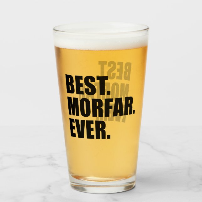 Copo De Pint Melhor. Morfar. Nunca. Avô sueco (Traseira (Preenchido))