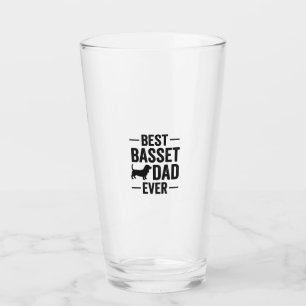 Copo De Pint Melhor Pai Basset de Todos os Tempos Camiseta de C